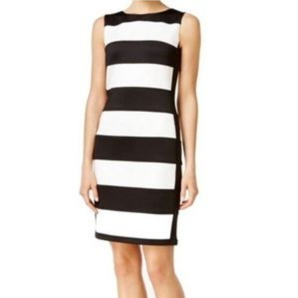 Calvin Klein striped professional dress size 6, small spot shown